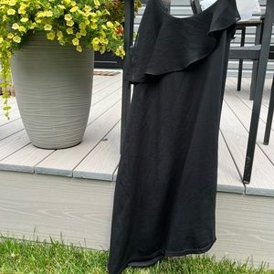 Flowy, silky black dress